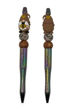 Handcrafted Gnome Beaded Pen in Iridescent Multicolor
